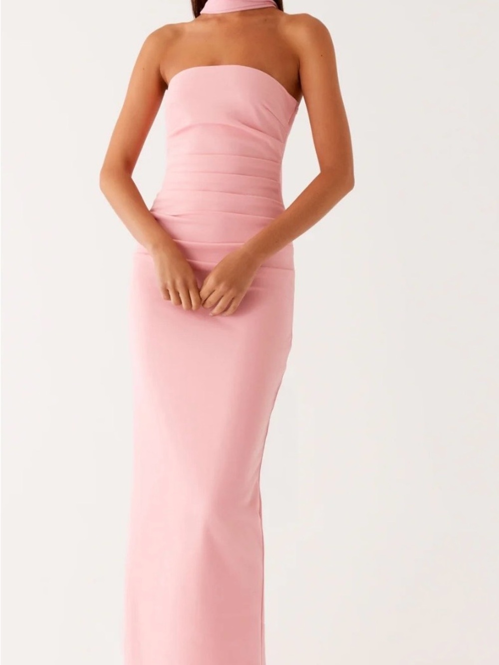 Peppermayo Blush Strapless Column Gown